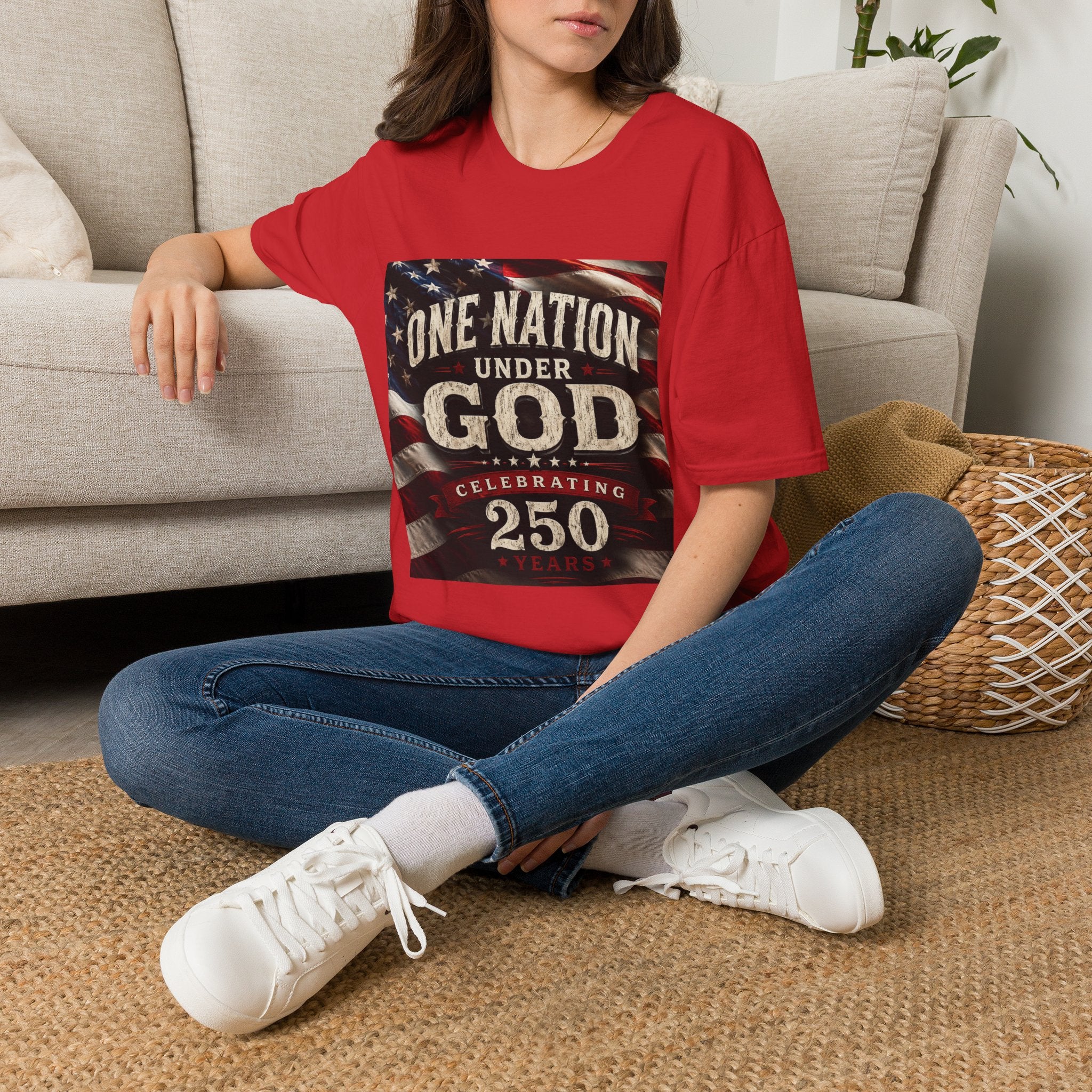 One Nation Under God T-Shirt | American Flag 250 Celebrating