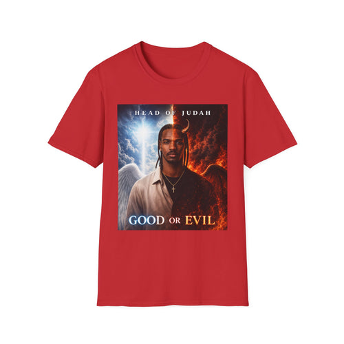 Head of Judah Good or Evil T-Shirt | Angel Devil Split Face Graphic