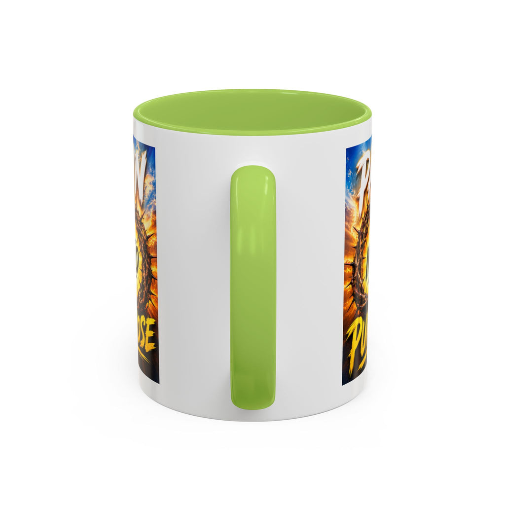Accent Coffee Mug — "Pain Into Purpose" Inspirational Coffee Mug