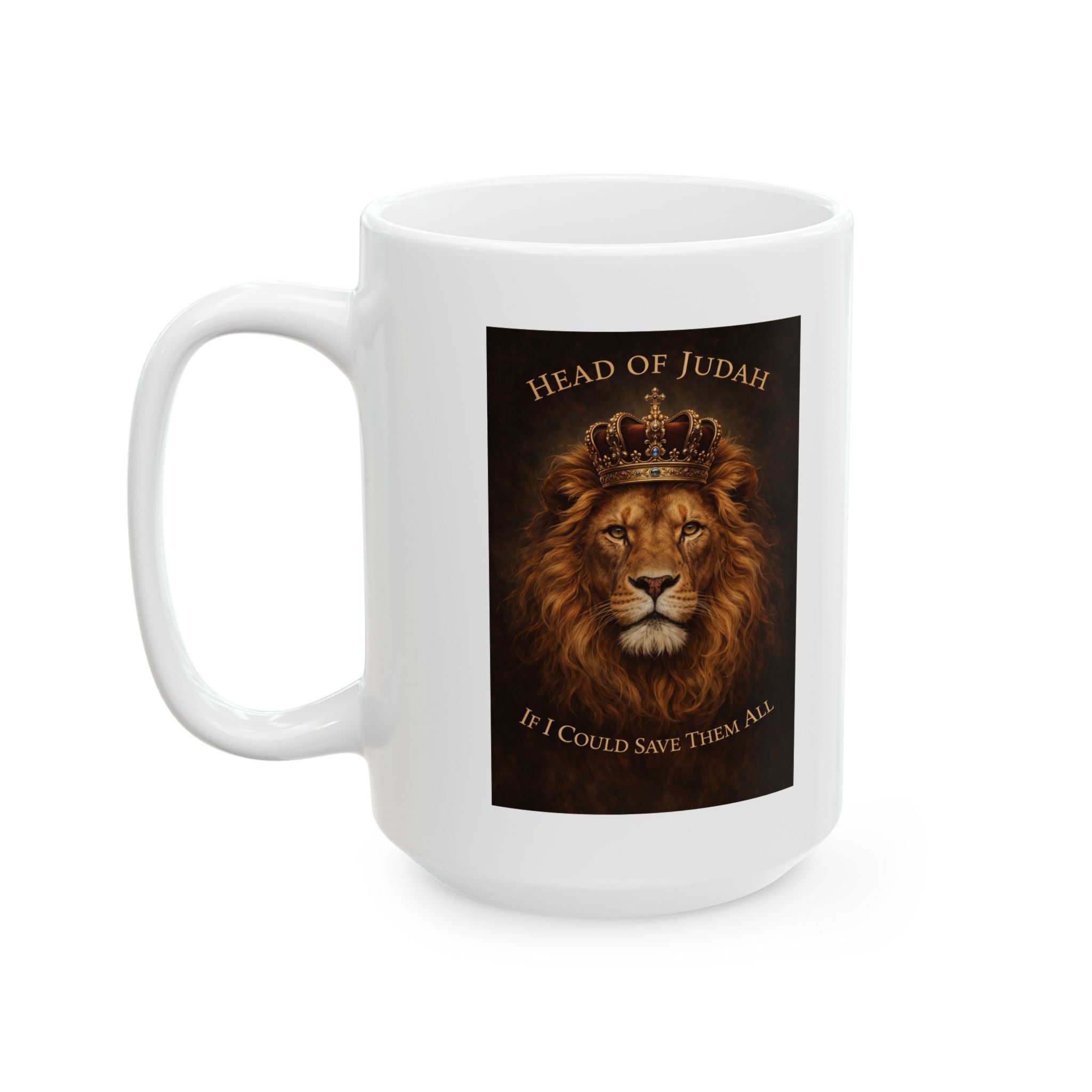 Head of Judah Lion Face Mug | Ceramic Coffee Cup