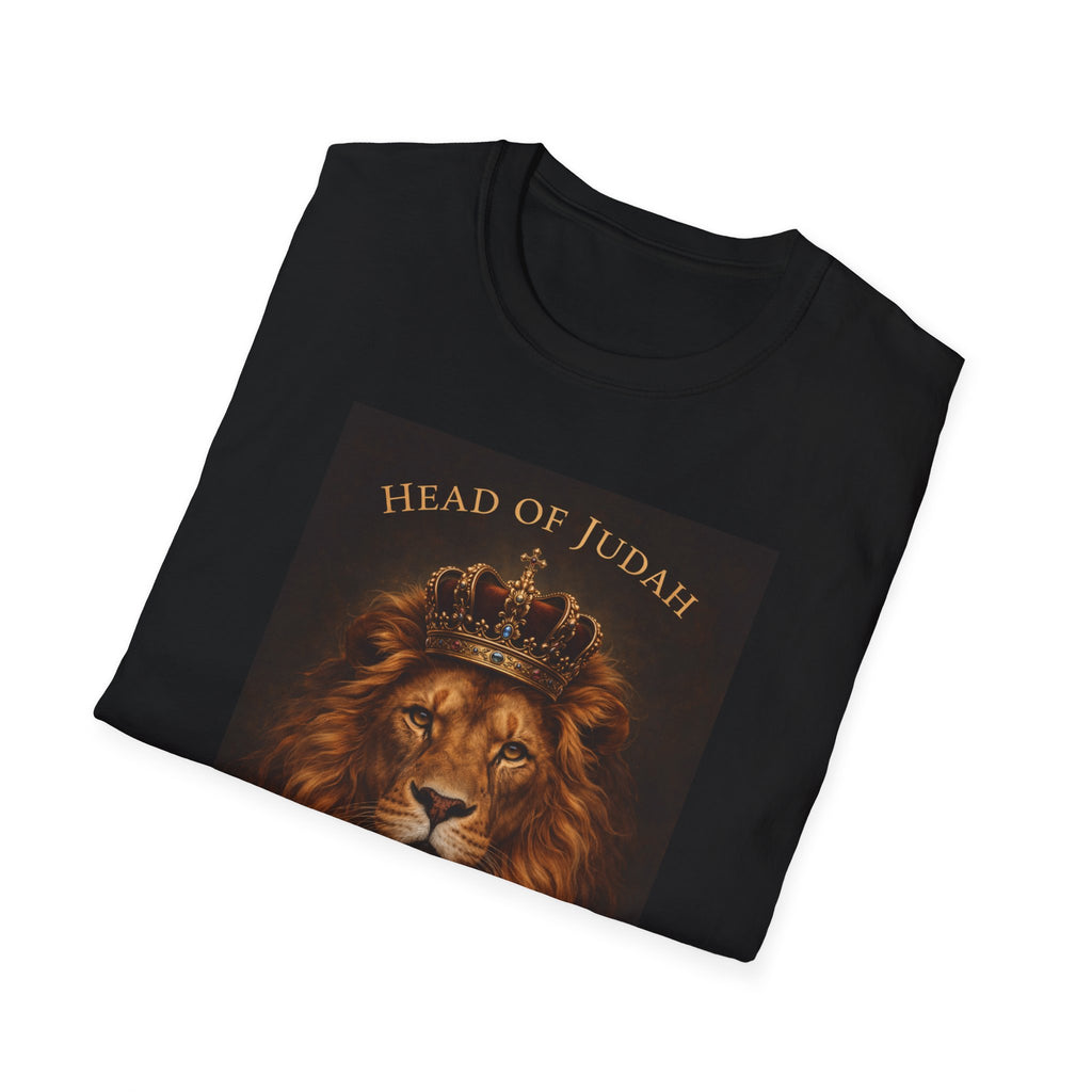 Lion of Judah T-Shirt — Head of Judah Crowned Lion Faith Tee