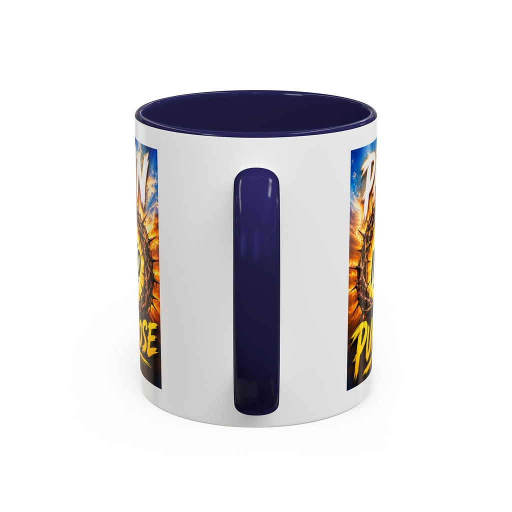 Accent Coffee Mug — "Pain Into Purpose" Inspirational Coffee Mug
