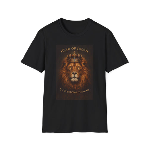 Lion of Judah T-Shirt — Head of Judah Crowned Lion Faith Tee