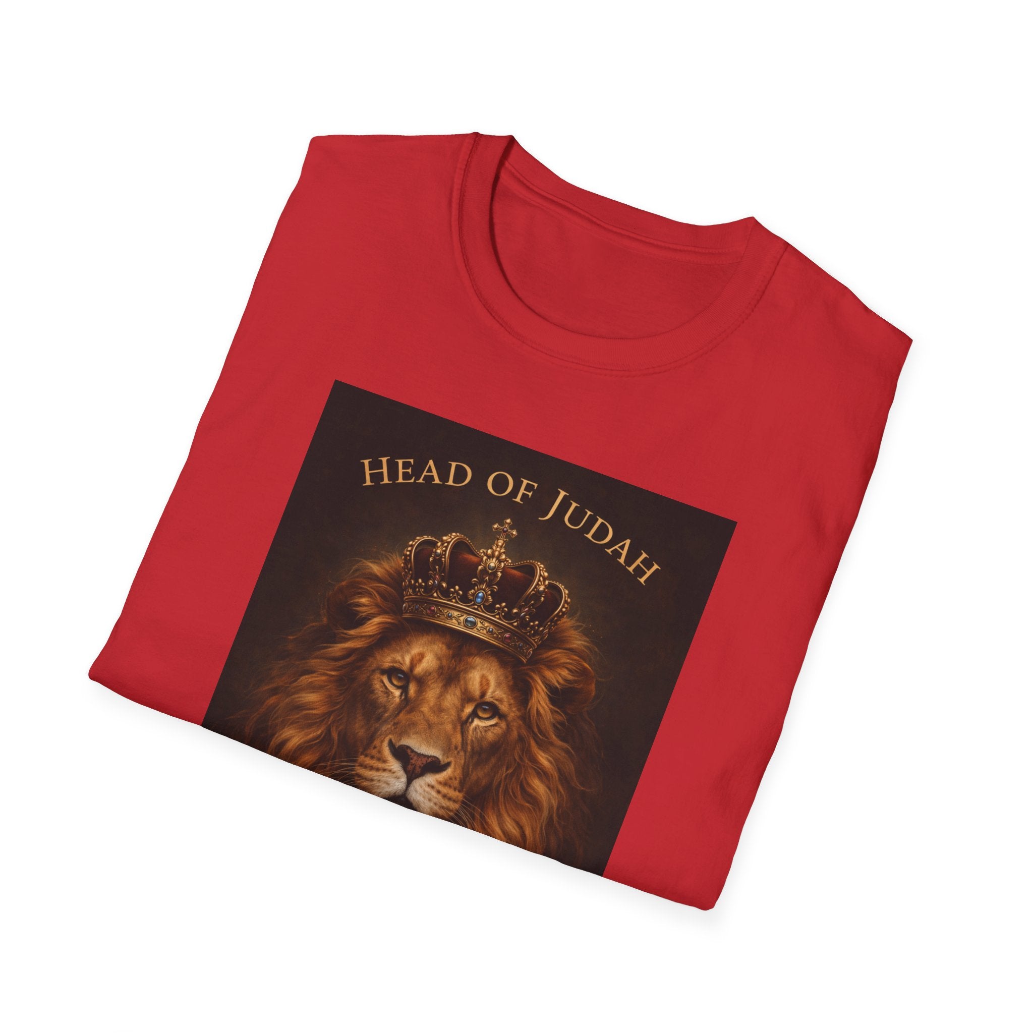 Lion of Judah T-Shirt — Head of Judah Crowned Lion Faith Tee
