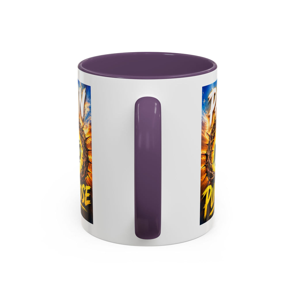 Accent Coffee Mug — "Pain Into Purpose" Inspirational Coffee Mug