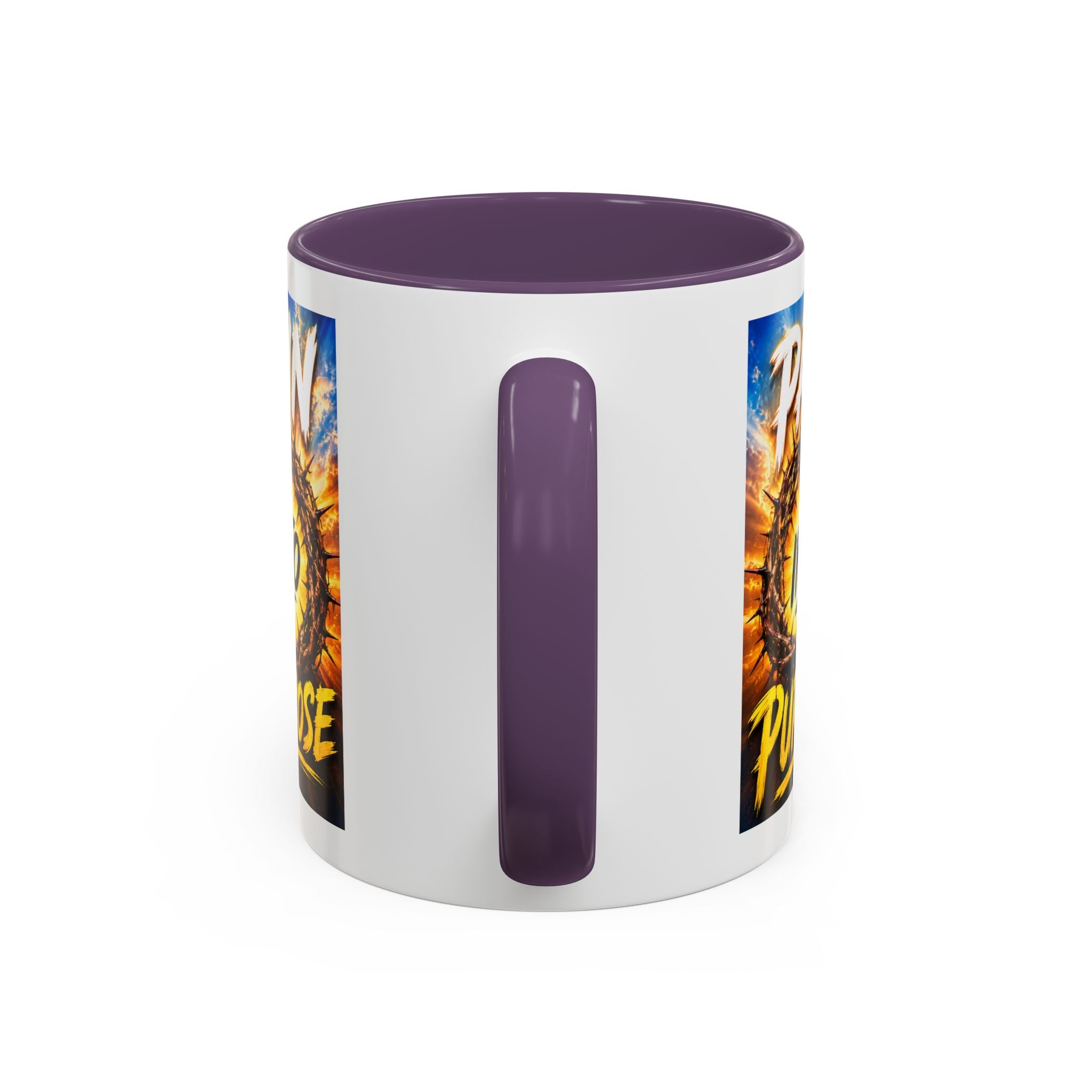 Accent Coffee Mug — "Pain Into Purpose" Inspirational Coffee Mug