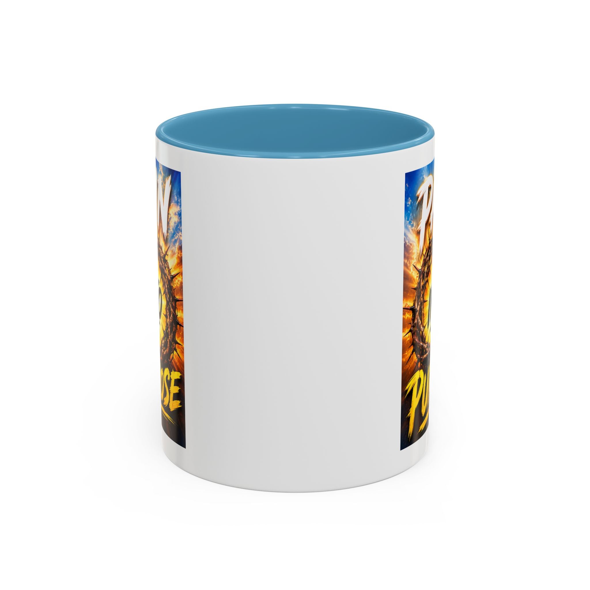 Accent Coffee Mug — "Pain Into Purpose" Inspirational Coffee Mug