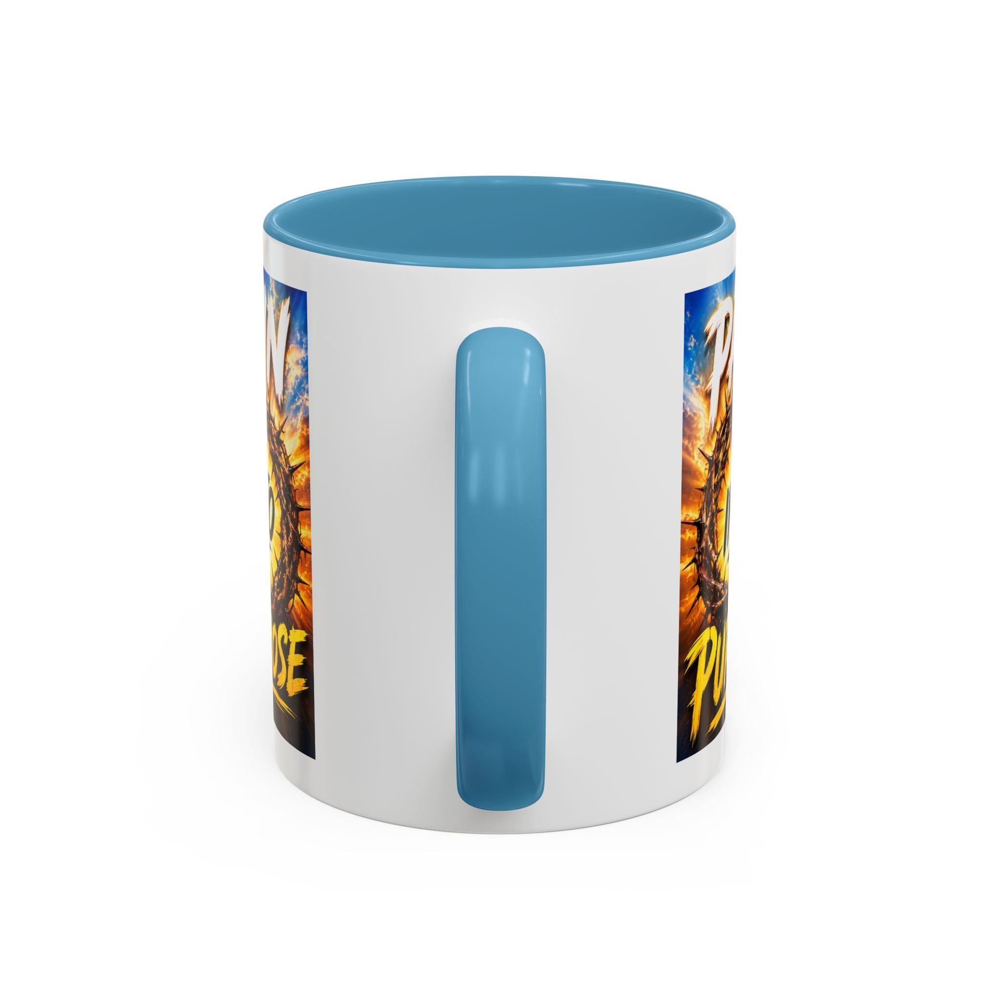 Accent Coffee Mug — "Pain Into Purpose" Inspirational Coffee Mug