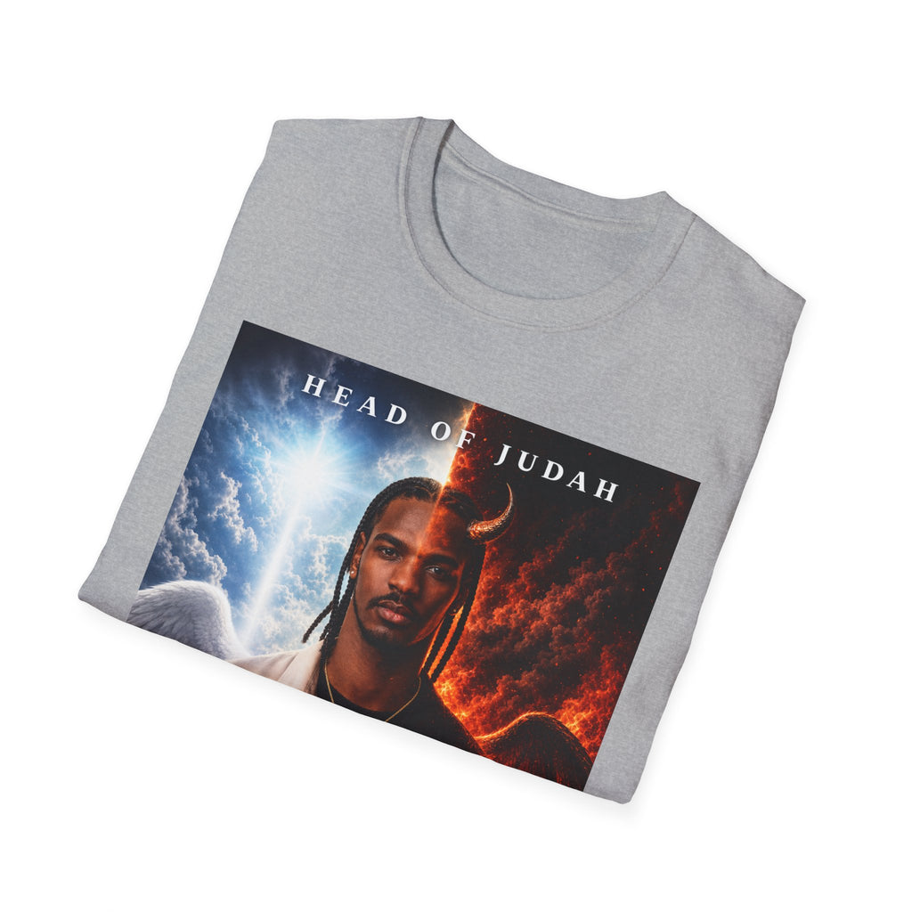 Head of Judah Good or Evil T-Shirt | Angel Devil Split Face Graphic