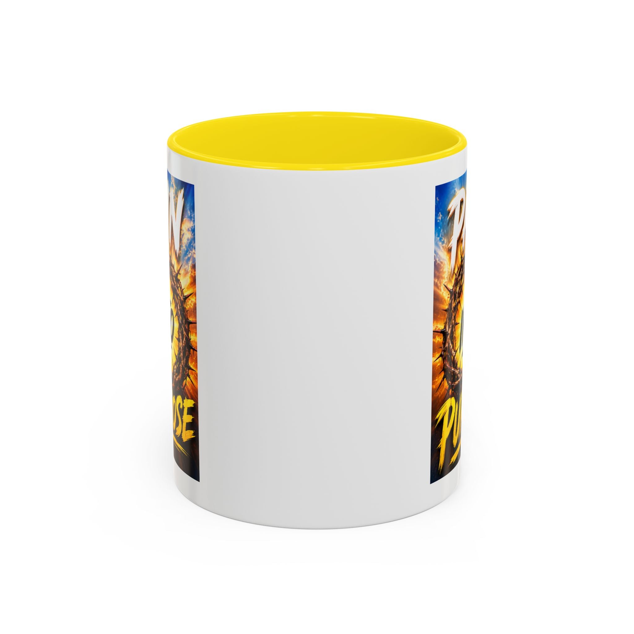 Accent Coffee Mug — "Pain Into Purpose" Inspirational Coffee Mug