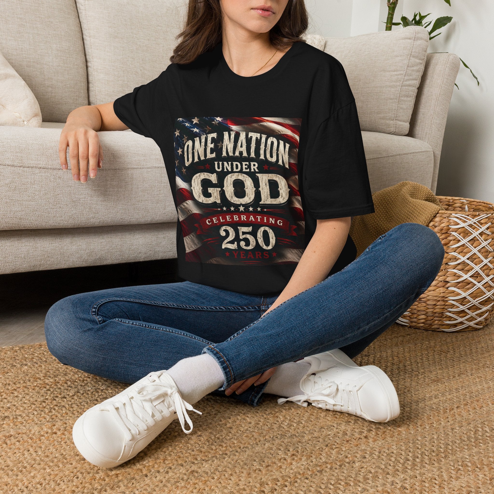 One Nation Under God T-Shirt | American Flag 250 Celebrating