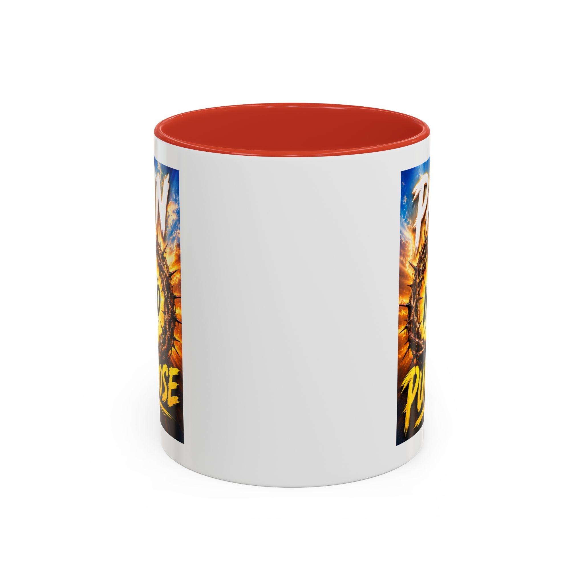 Accent Coffee Mug — "Pain Into Purpose" Inspirational Coffee Mug