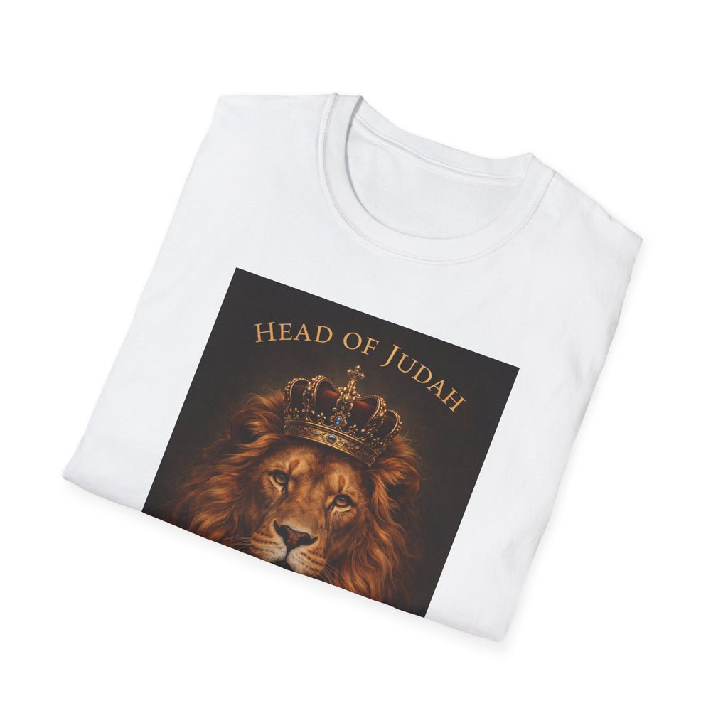 Lion of Judah T-Shirt — Head of Judah Crowned Lion Faith Tee