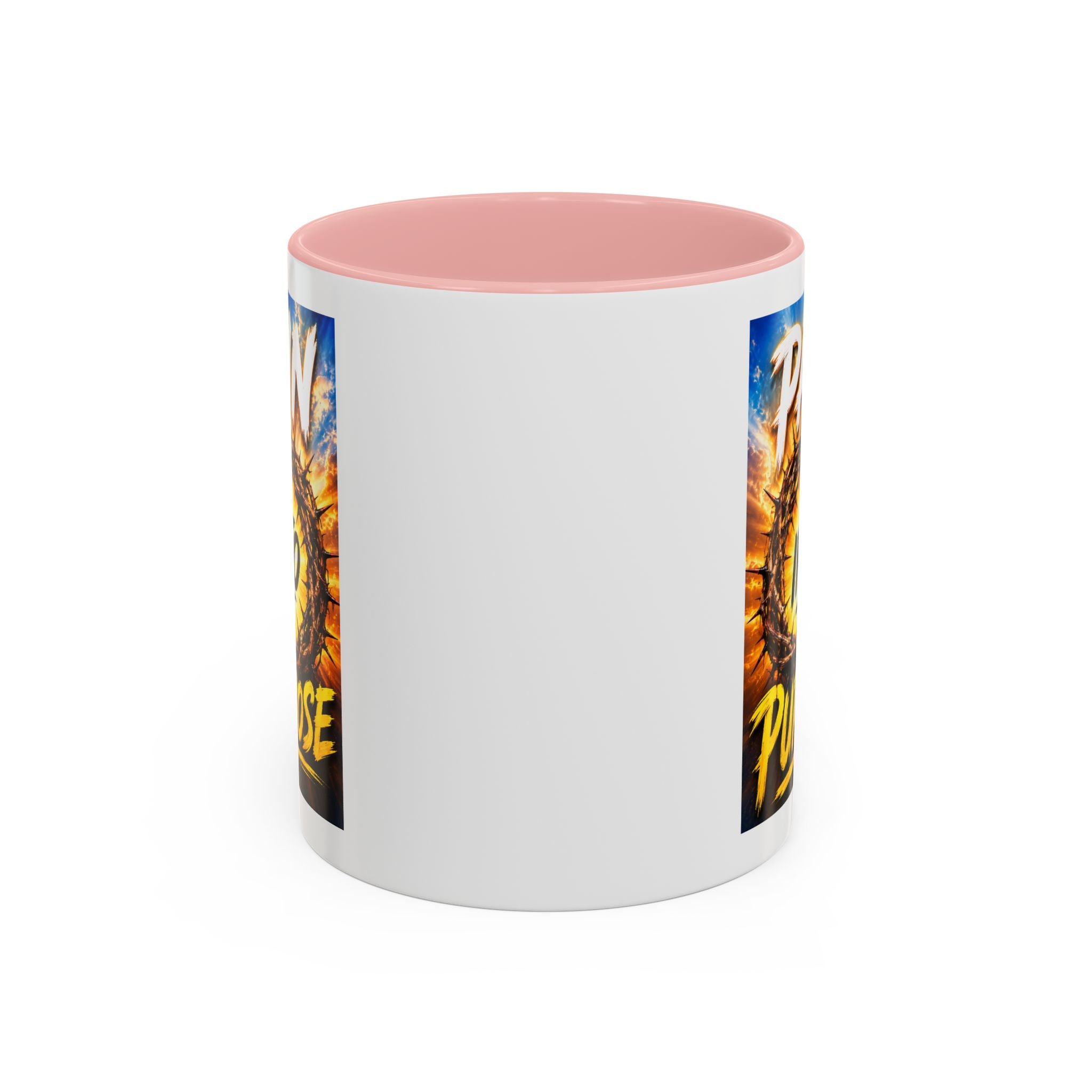 Accent Coffee Mug — "Pain Into Purpose" Inspirational Coffee Mug