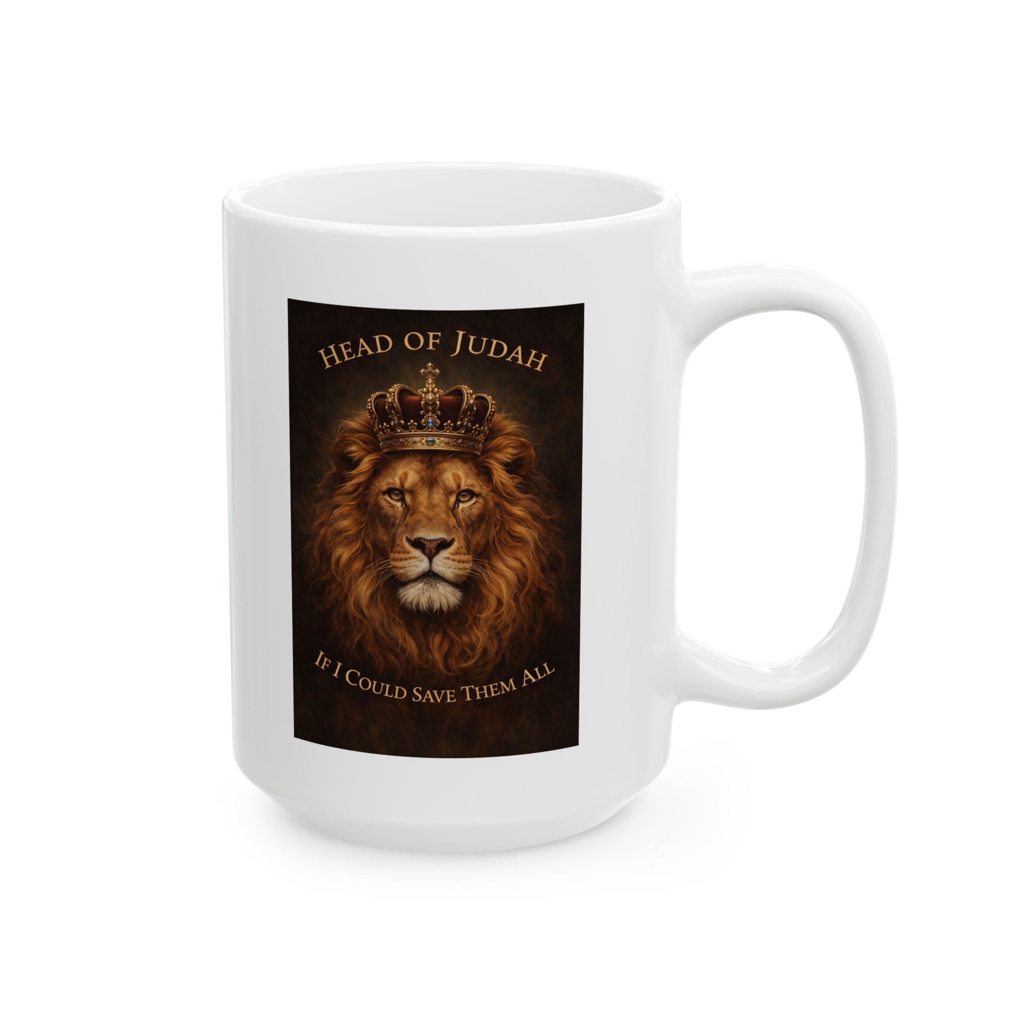 Head of Judah Lion Face Mug | Ceramic Coffee Cup