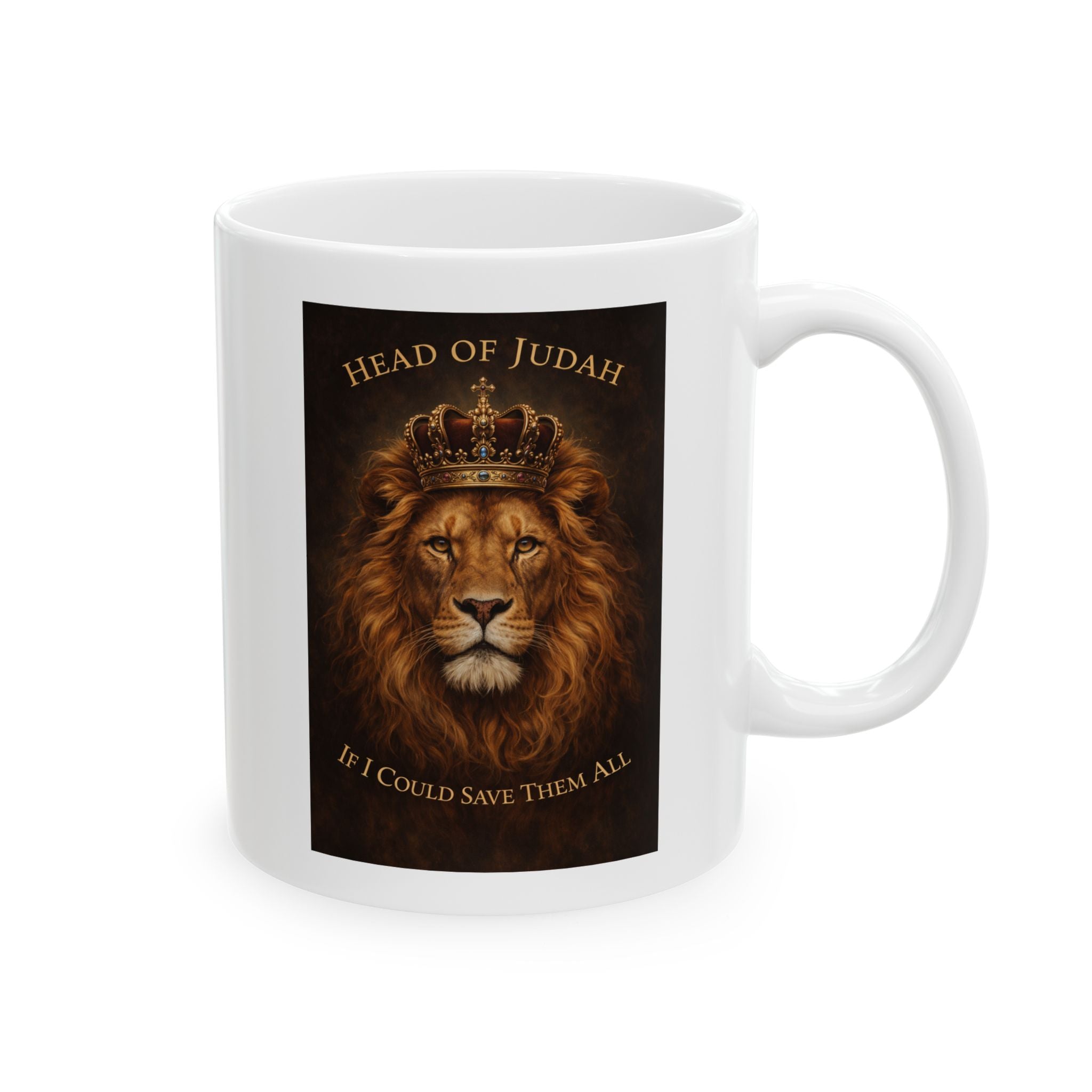 Head of Judah Lion Face Mug | Ceramic Coffee Cup