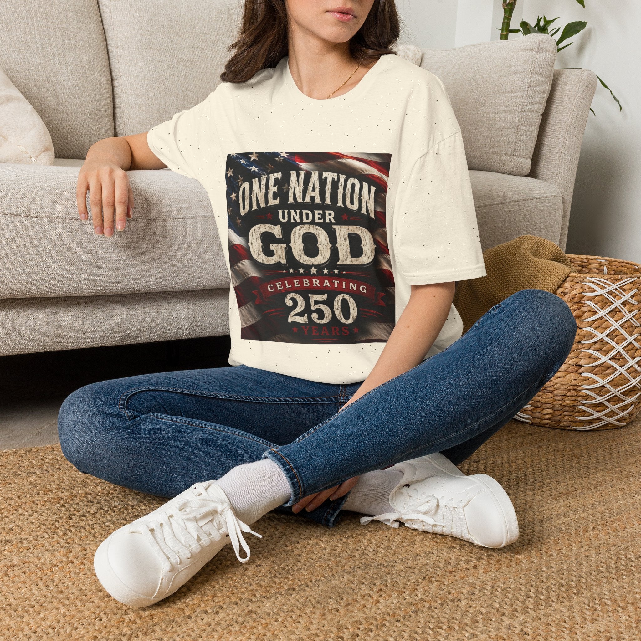 One Nation Under God T-Shirt | American Flag 250 Celebrating
