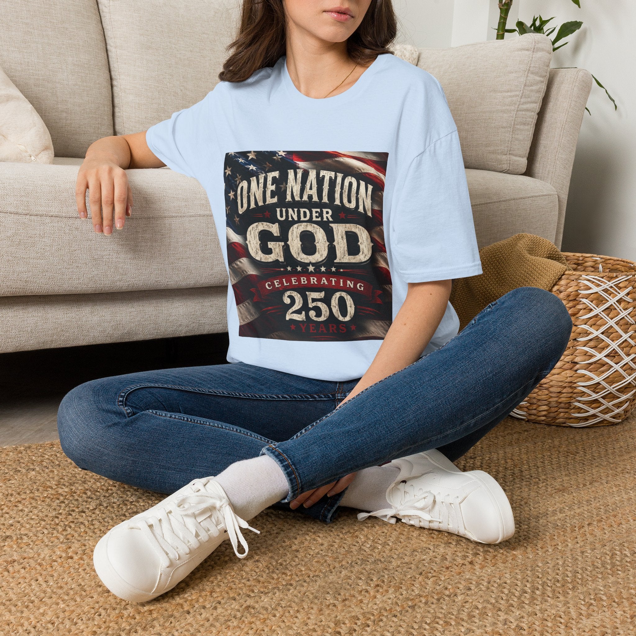 One Nation Under God T-Shirt | American Flag 250 Celebrating