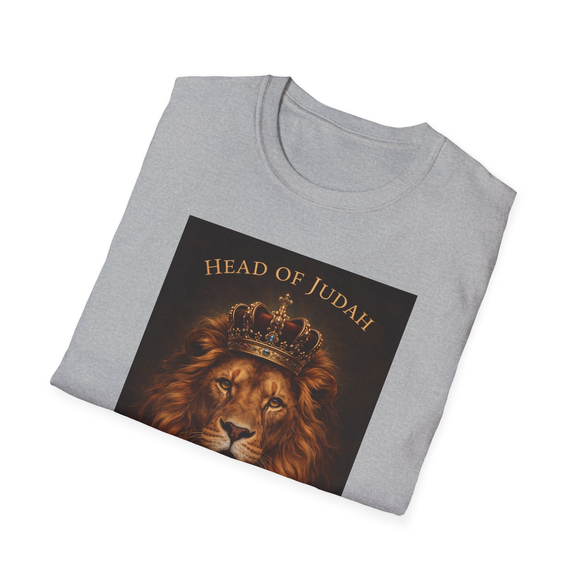 Lion of Judah T-Shirt — Head of Judah Crowned Lion Faith Tee
