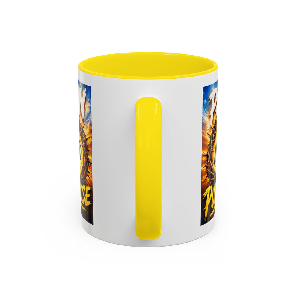 Accent Coffee Mug — "Pain Into Purpose" Inspirational Coffee Mug