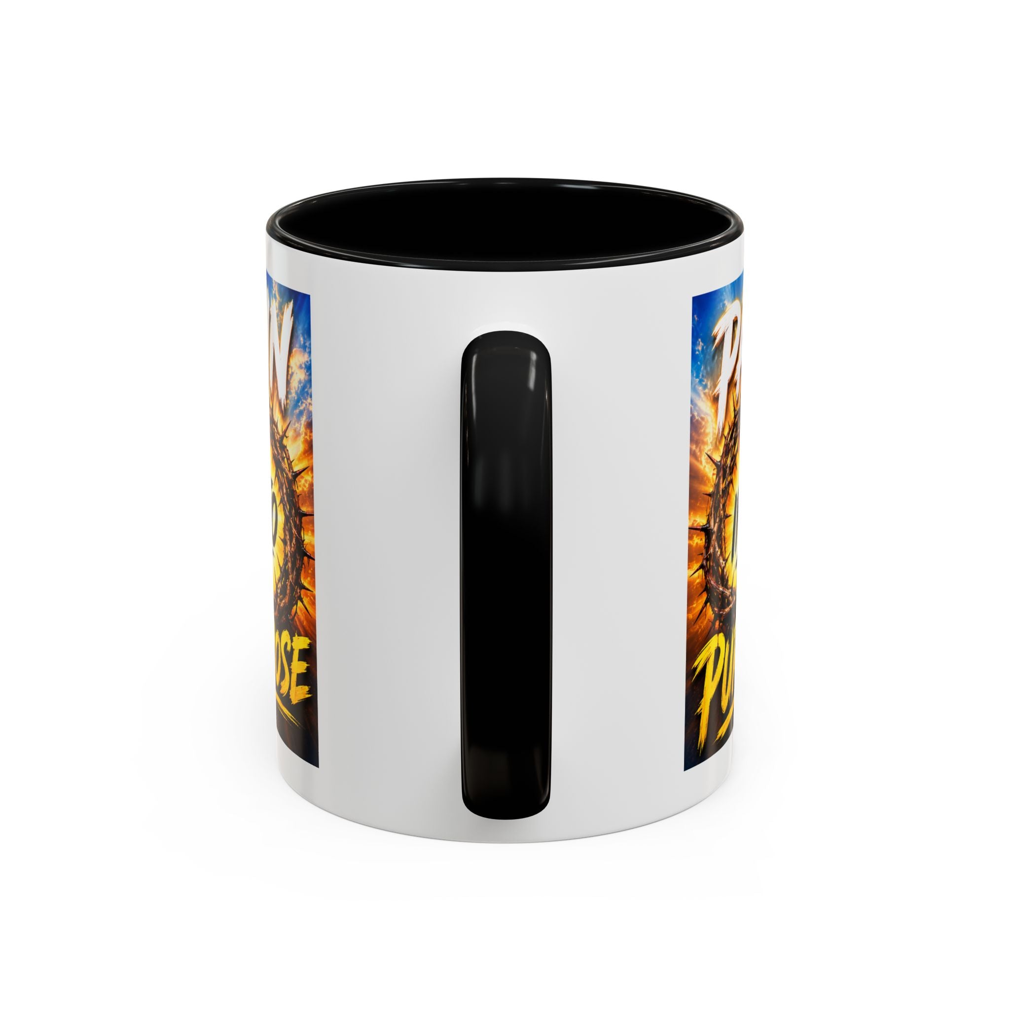 Accent Coffee Mug — "Pain Into Purpose" Inspirational Coffee Mug