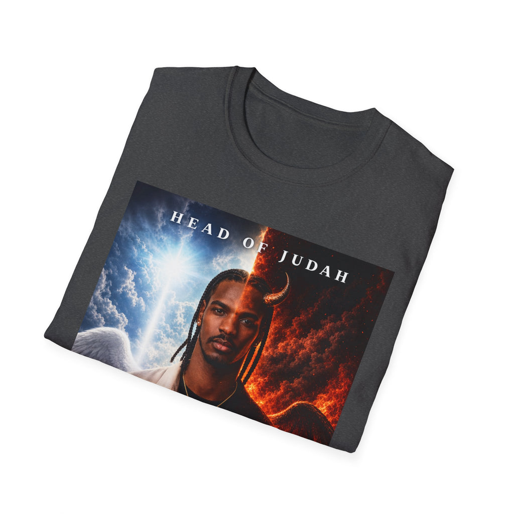 Head of Judah Good or Evil T-Shirt | Angel Devil Split Face Graphic