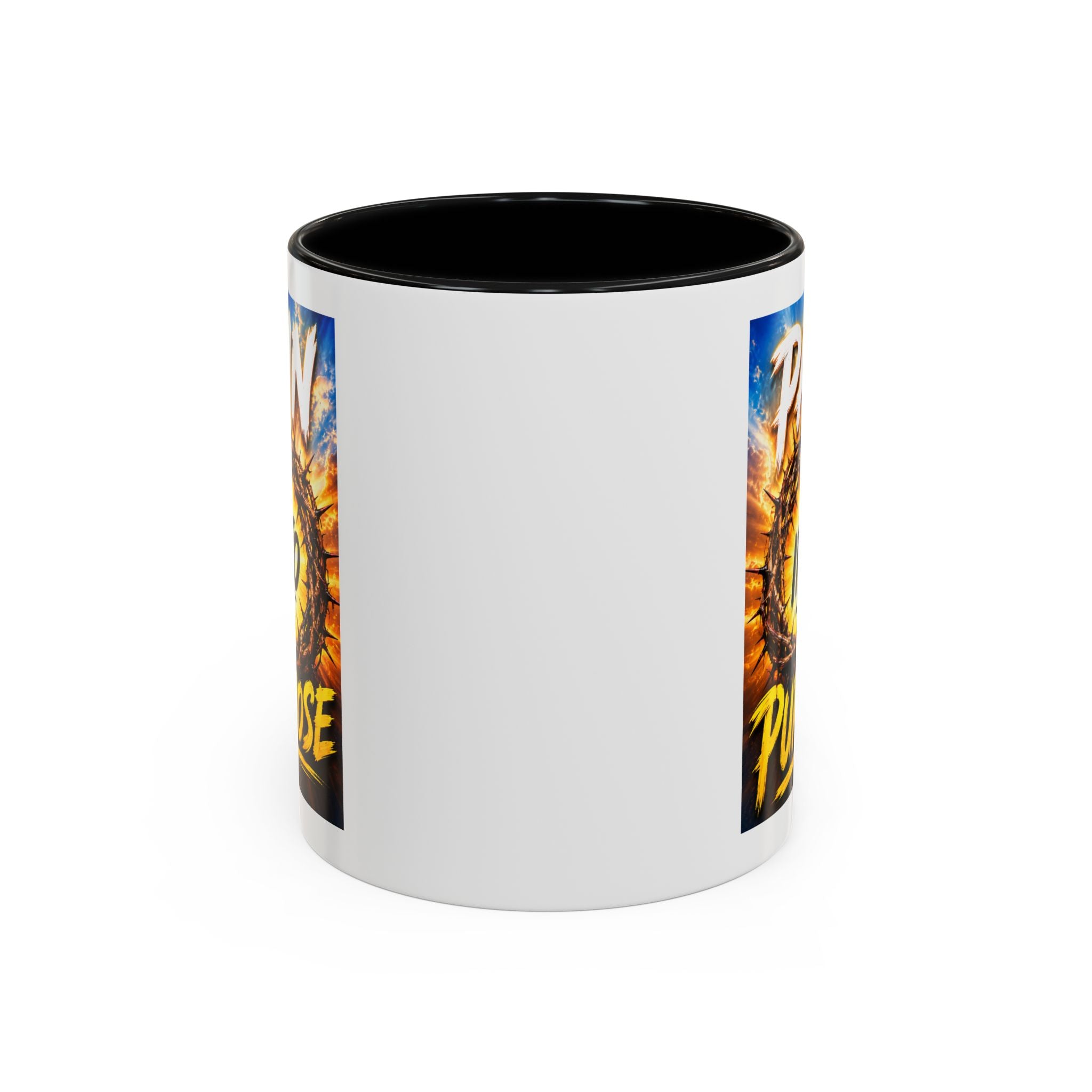 Accent Coffee Mug — "Pain Into Purpose" Inspirational Coffee Mug