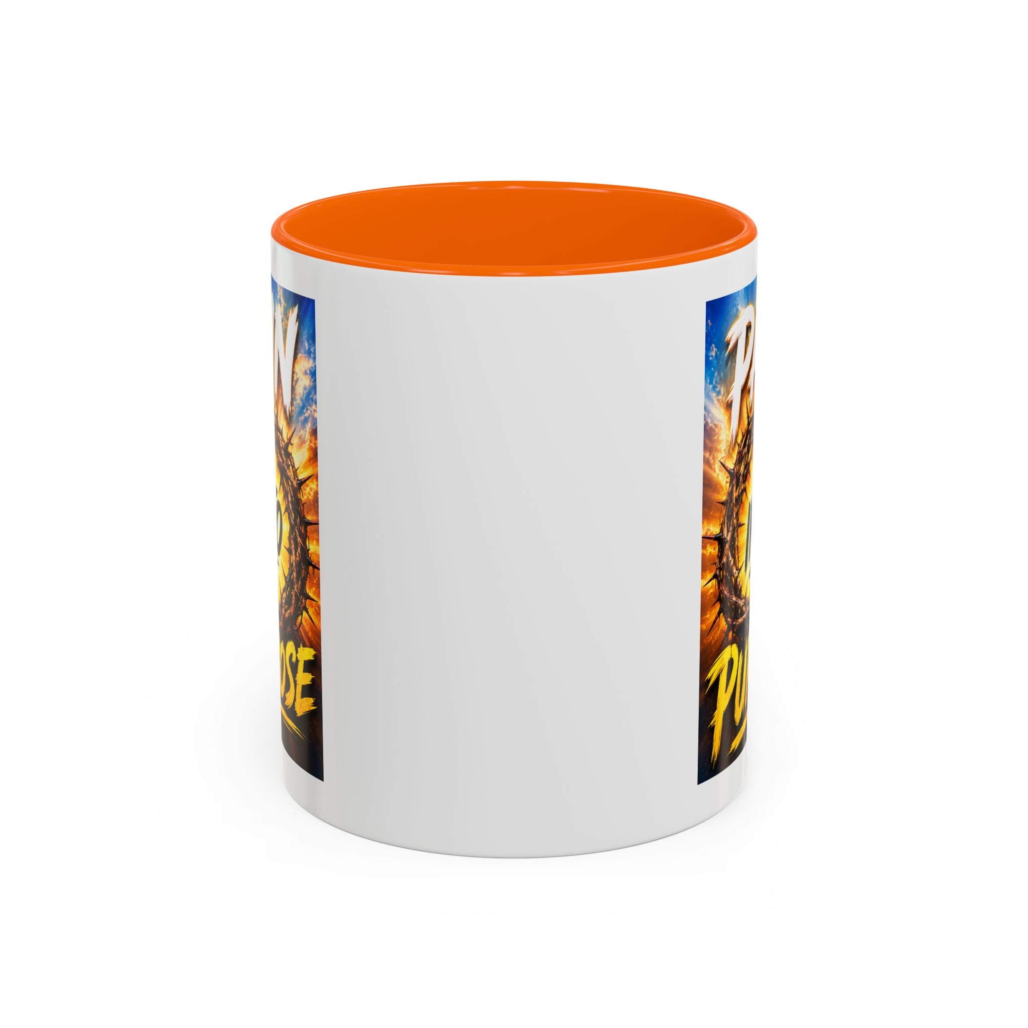 Accent Coffee Mug — "Pain Into Purpose" Inspirational Coffee Mug
