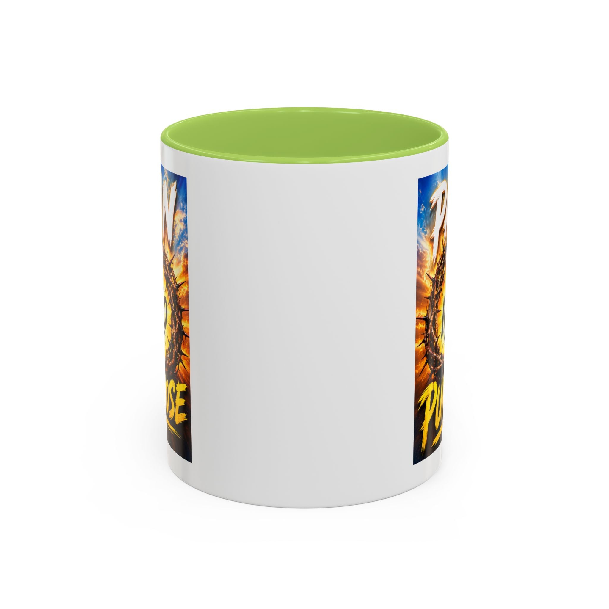 Accent Coffee Mug — "Pain Into Purpose" Inspirational Coffee Mug