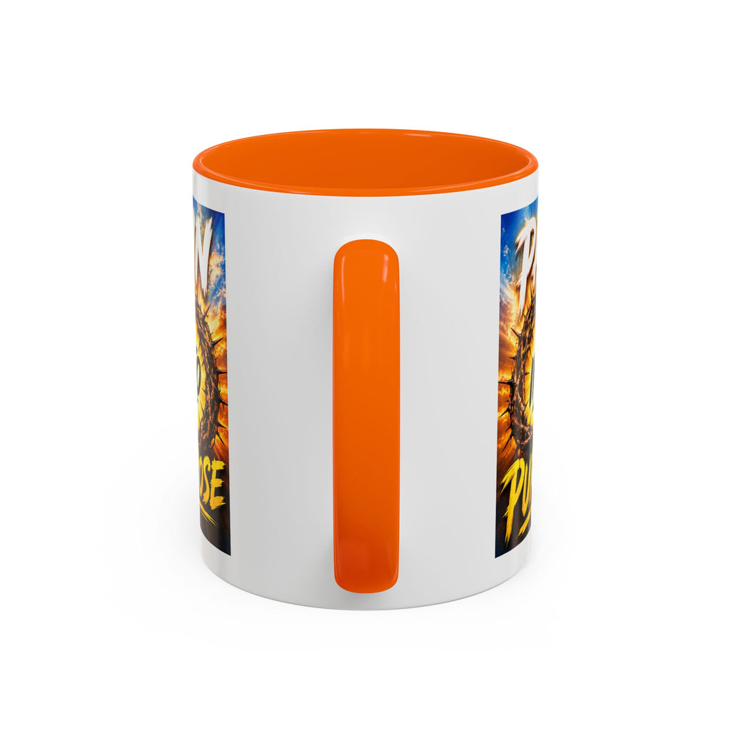 Accent Coffee Mug — "Pain Into Purpose" Inspirational Coffee Mug