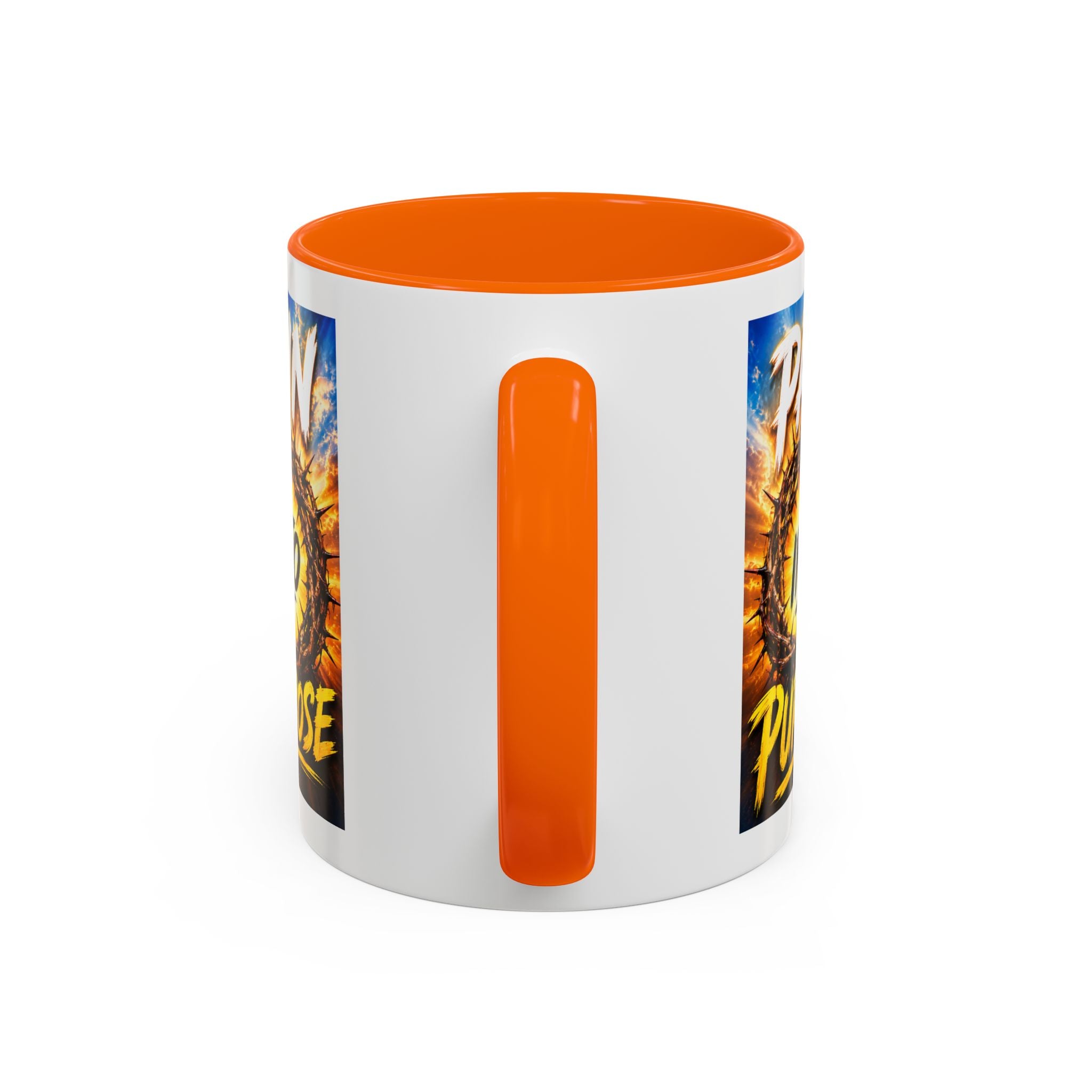 Accent Coffee Mug — "Pain Into Purpose" Inspirational Coffee Mug