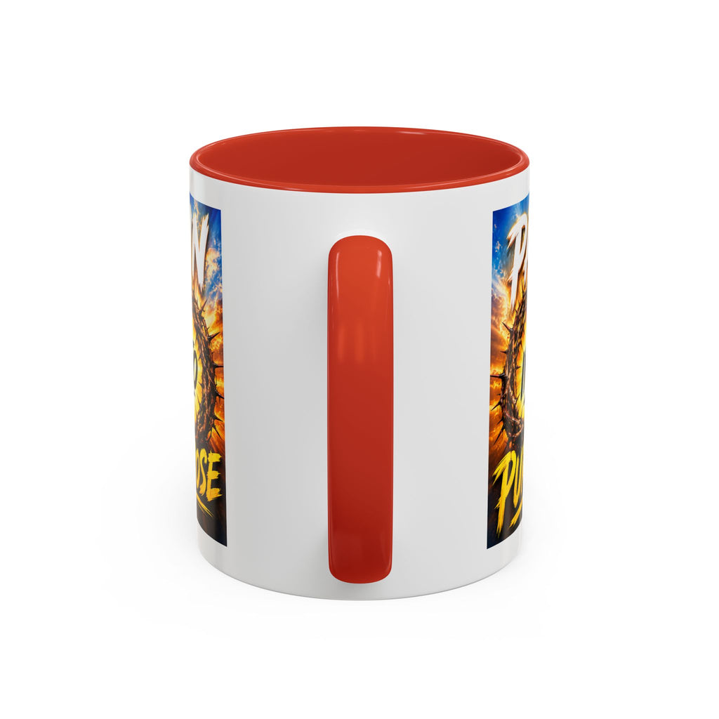 Accent Coffee Mug — "Pain Into Purpose" Inspirational Coffee Mug