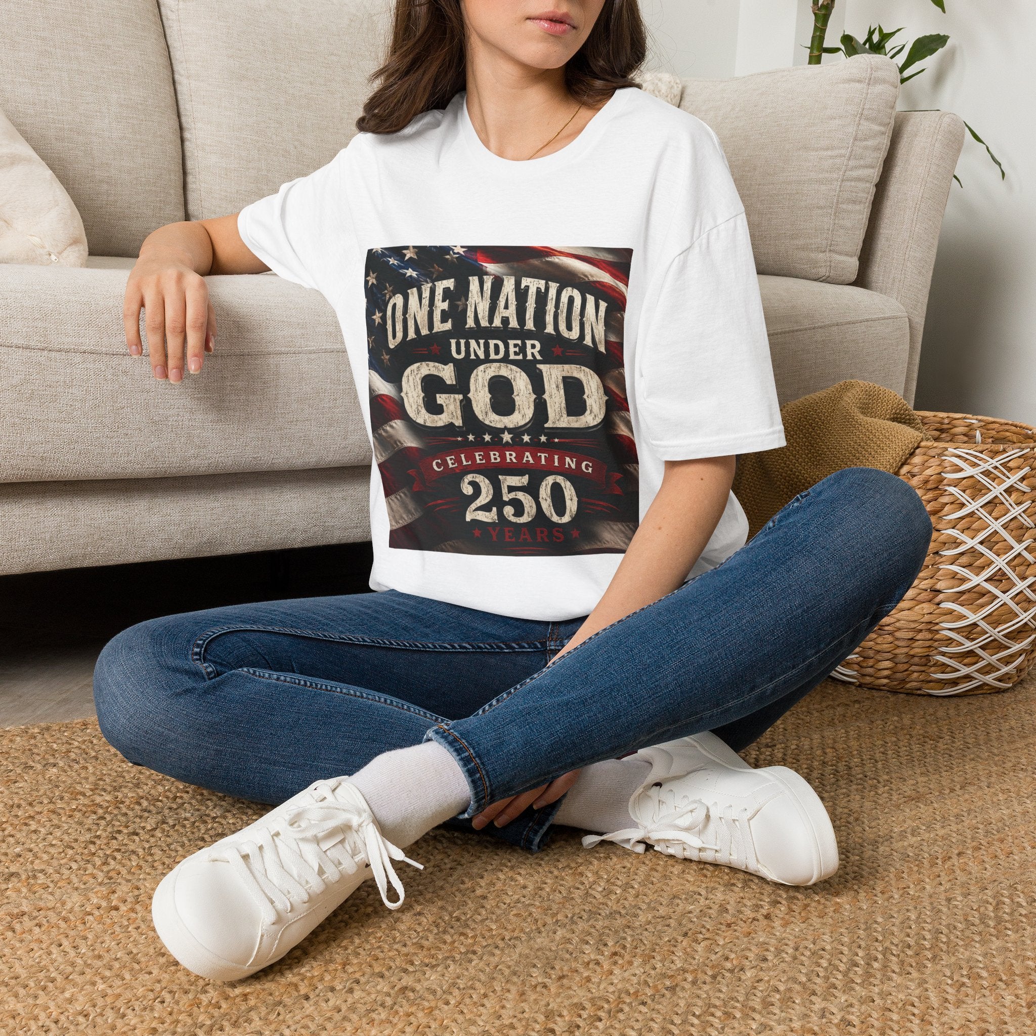 One Nation Under God T-Shirt | American Flag 250 Celebrating