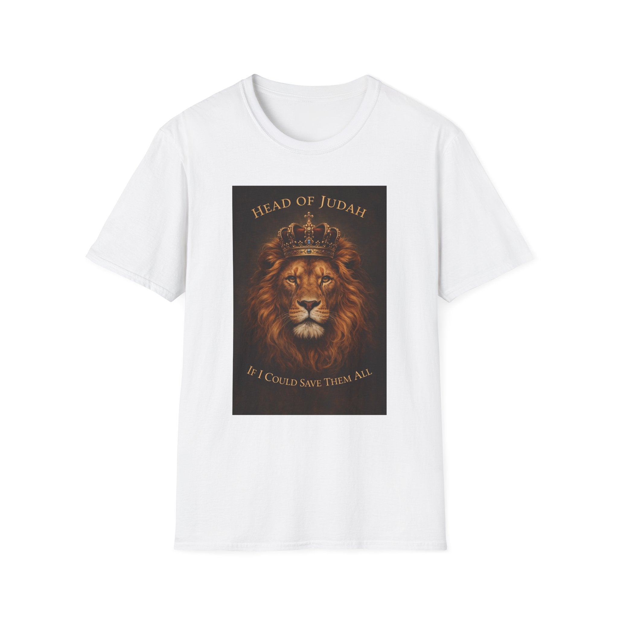 Lion of Judah T-Shirt — Head of Judah Crowned Lion Faith Tee