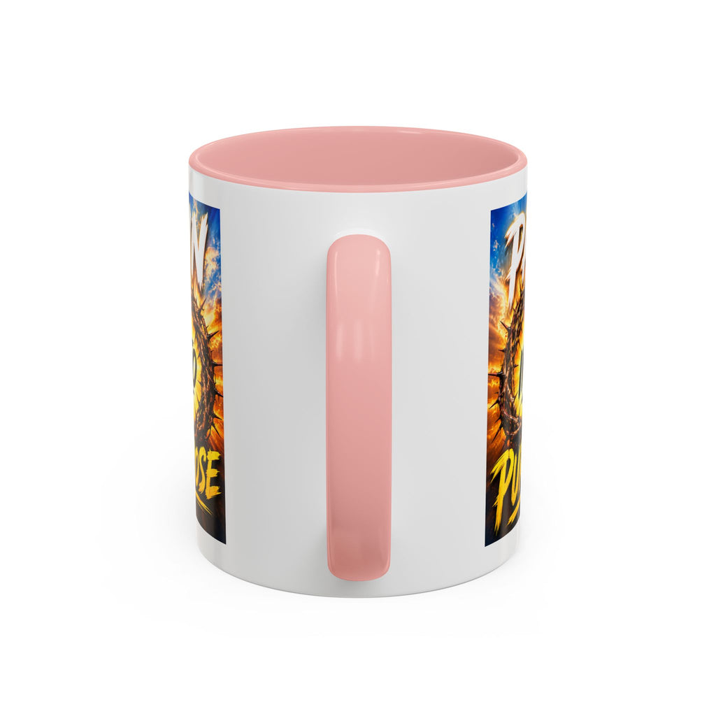 Accent Coffee Mug — "Pain Into Purpose" Inspirational Coffee Mug