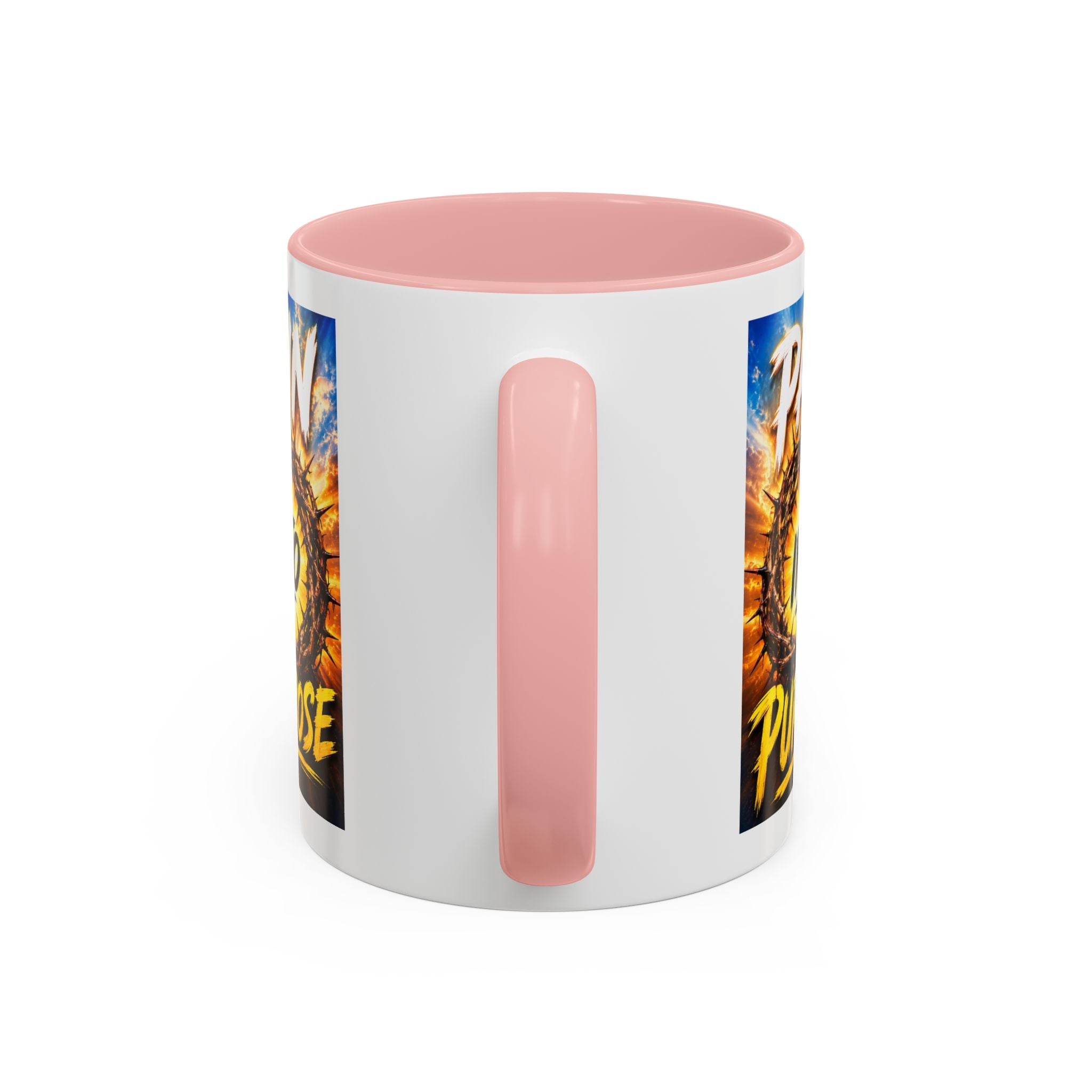 Accent Coffee Mug — "Pain Into Purpose" Inspirational Coffee Mug