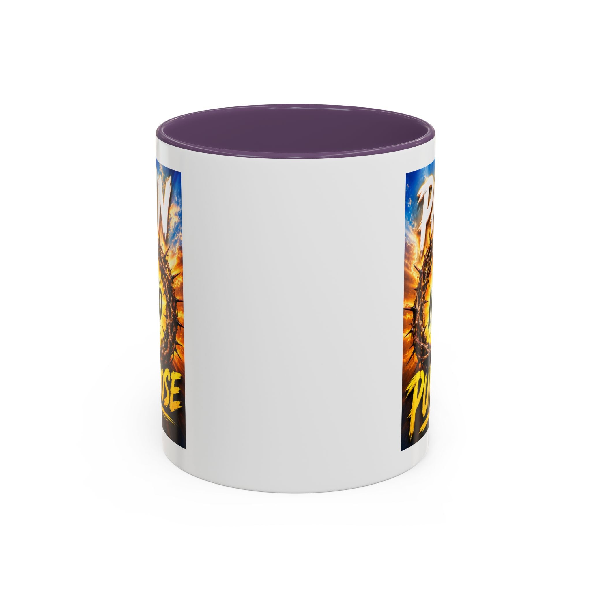 Accent Coffee Mug — "Pain Into Purpose" Inspirational Coffee Mug