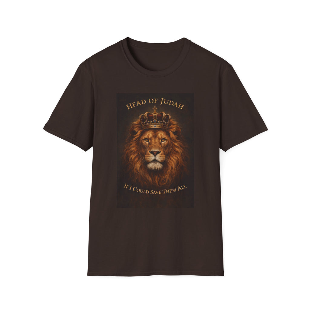 Lion of Judah T-Shirt — Head of Judah Crowned Lion Faith Tee