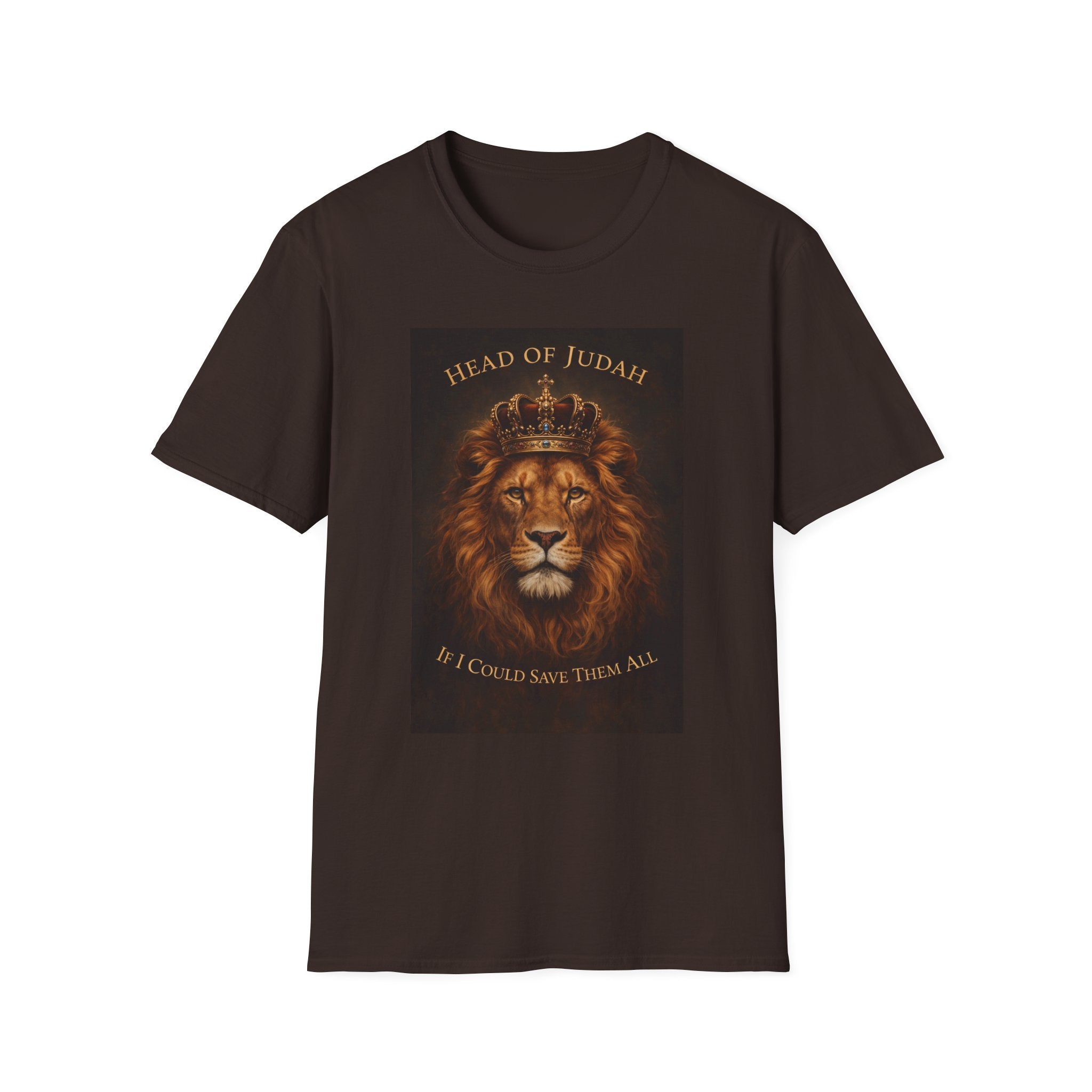 Lion of Judah T-Shirt — Head of Judah Crowned Lion Faith Tee