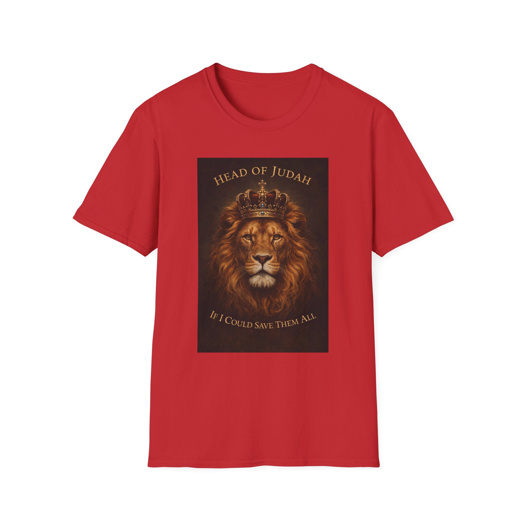 Lion of Judah T-Shirt — Head of Judah Crowned Lion Faith Tee
