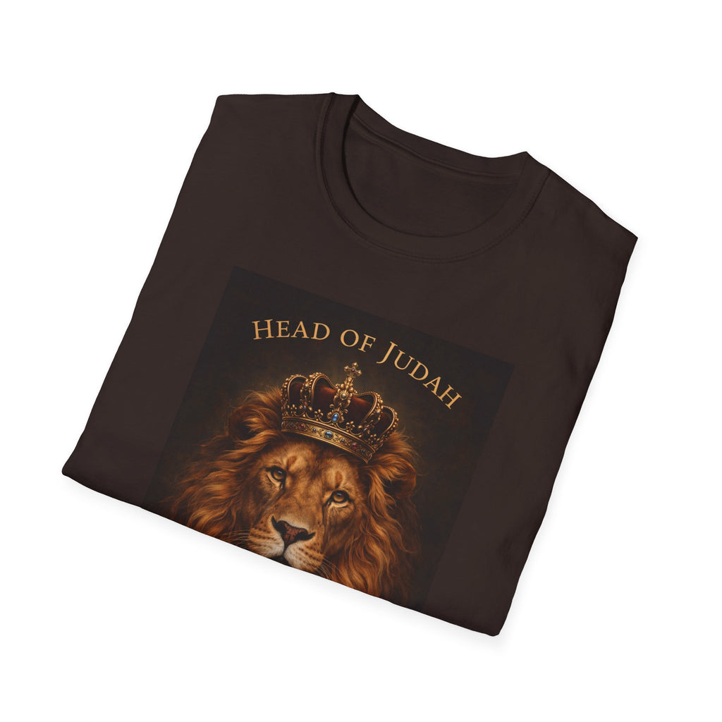 Lion of Judah T-Shirt — Head of Judah Crowned Lion Faith Tee
